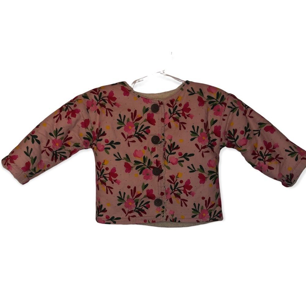 Gymboree Floral Quilted Pink Sherpa Lined Jacket
